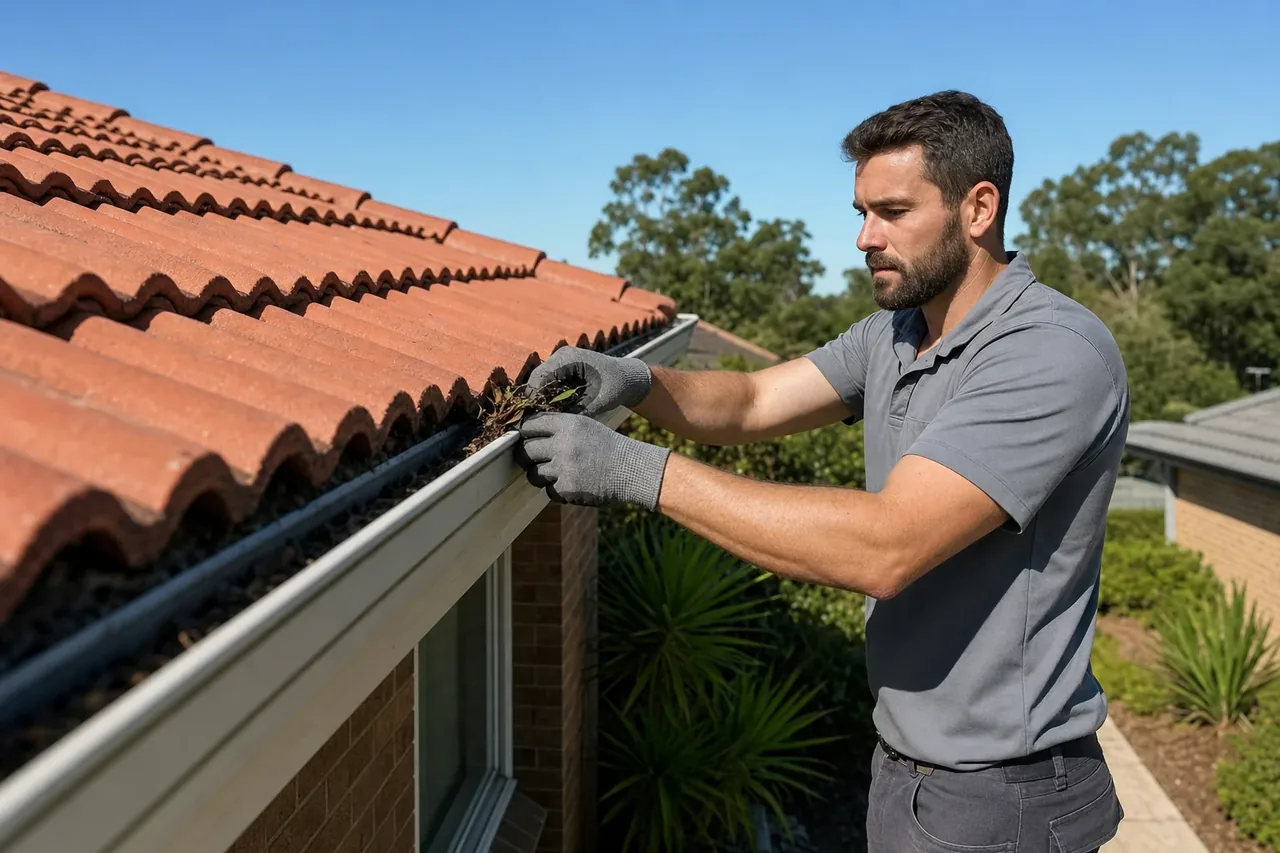Clean gutters on a Perth home after a professional gutter clean